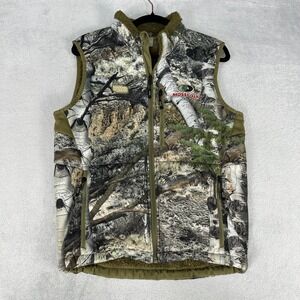 EHG Elite Vest Mens Small Green Mossy Oak Mountain Country Camo Fleece
